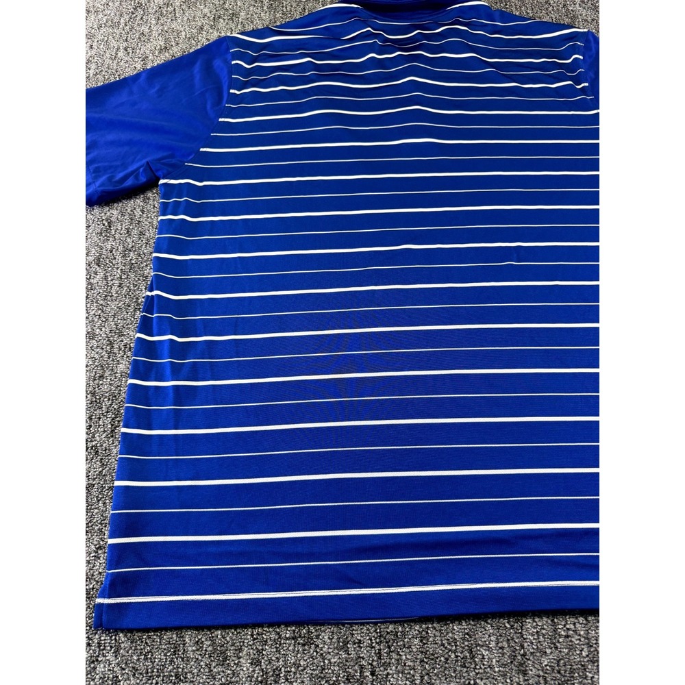 Nike Polo Chicago Cubs Mens XL Blue Striped Dri-Fit MLB Logo Shirt - Picture 14 of 16